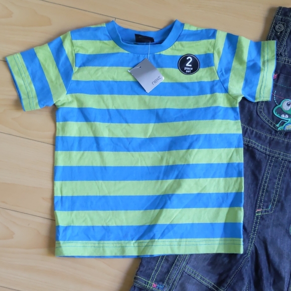 NEW with Tags Next 2Pc Shirt/Denim Jumper 1.5 - 2 Years - Picture 2 of 13